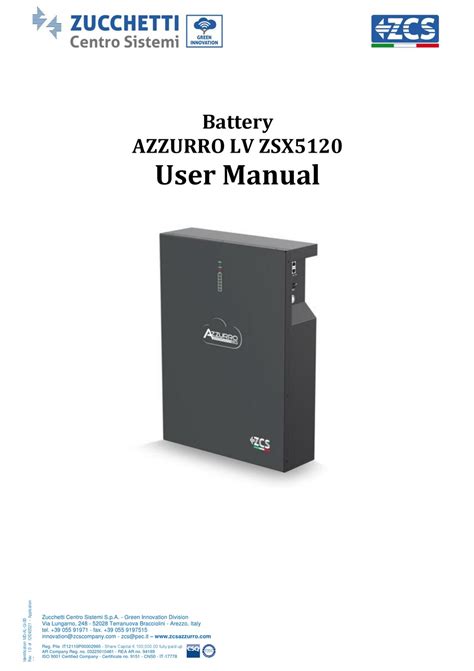 ZUCCHETTI AZZURRO LV ZSX5120 USER MANUAL Pdf 